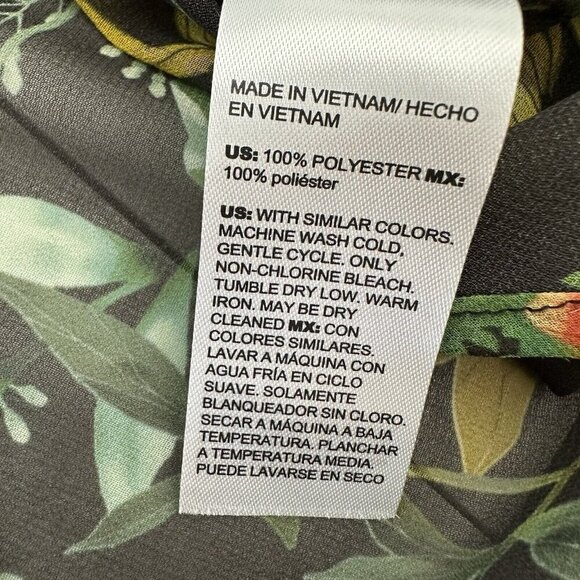 Chicos Chiffon Floral Ruffle Sleeve Sheer Blouse Size XL Black Boho - Picture 6 of 11